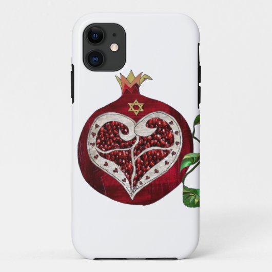 Judaika Pomegranate Heart Hanukkah Rosh Hashanah Case-Mate iPhone Hülle (Rückseite)