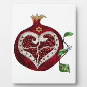 Judaika Pomegranate Heart Hanukkah Rosh Hashanah Fotoplatte (Vorderseite)