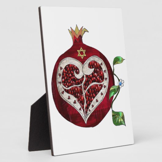 Judaika Pomegranate Heart Hanukkah Rosh Hashanah Fotoplatte (Seite)