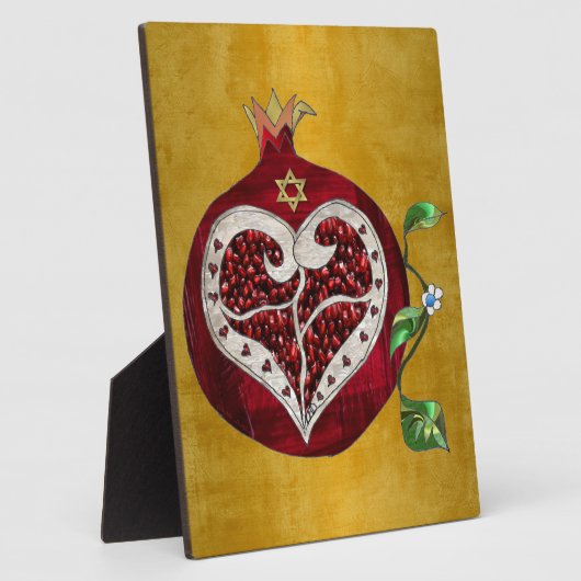 Judaika Pomegranate Heart Hanukkah Rosh Hashanah Fotoplatte (Seite)