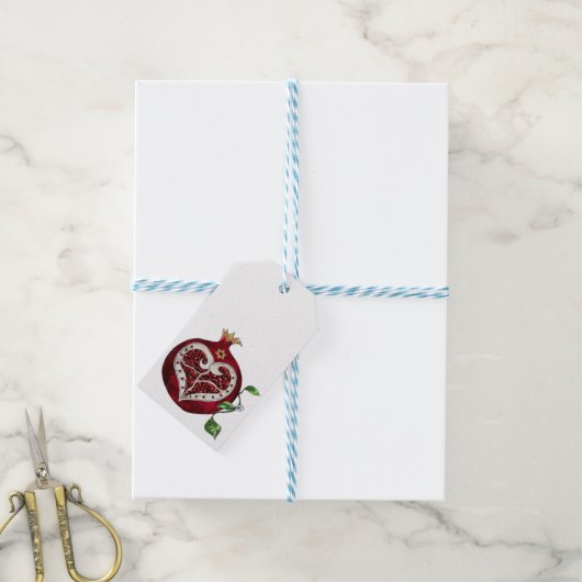 Judaika Pomegranate Heart Hanukkah Rosh Hashanah Geschenkanhänger (Mit Garn)