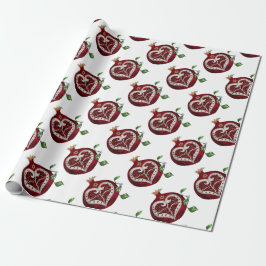 Judaika Pomegranate Heart Hanukkah Rosh Hashanah Geschenkpapier
