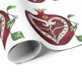 Judaika Pomegranate Heart Hanukkah Rosh Hashanah Geschenkpapier (Rolleneckpunkt)
