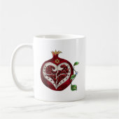 Judaika Pomegranate Heart Hanukkah Rosh Hashanah Kaffeetasse (Links)