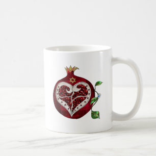 Judaika Pomegranate Heart Hanukkah Rosh Hashanah Kaffeetasse