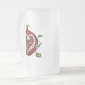 Judaika Pomegranate Heart Hanukkah Rosh Hashanah Mattglas Bierglas (Vorderseite Links)