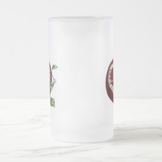 Judaika Pomegranate Heart Hanukkah Rosh Hashanah Mattglas Bierglas (Mittel)