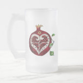 Judaika Pomegranate Heart Hanukkah Rosh Hashanah Mattglas Bierglas (Links)