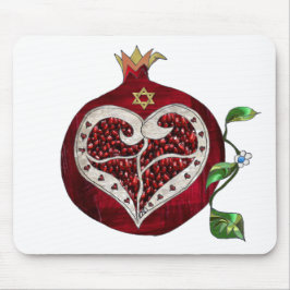 Judaika Pomegranate Heart Hanukkah Rosh Hashanah Mousepad