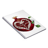 Judaika Pomegranate Heart Hanukkah Rosh Hashanah Notizblock (Rechte Seite)