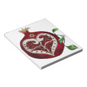 Judaika Pomegranate Heart Hanukkah Rosh Hashanah Notizblock (angewinkelt)