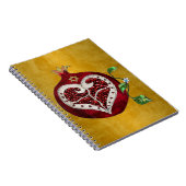 Judaika Pomegranate Heart Hanukkah Rosh Hashanah Notizblock (Rechte Seite)