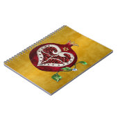 Judaika Pomegranate Heart Hanukkah Rosh Hashanah Notizblock (Linke Seite)