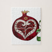 Judaika Pomegranate Heart Hanukkah Rosh Hashanah Puzzle (Vertikal)