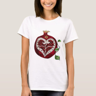 Judaika Pomegranate Heart Hanukkah Rosh Hashanah T-Shirt