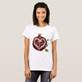 Judaika Pomegranate Heart Hanukkah Rosh Hashanah T-Shirt (Vorne ganz)