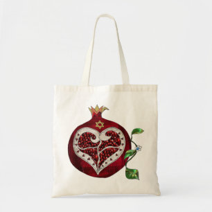 Judaika Pomegranate Heart Hanukkah Rosh Hashanah Tragetasche