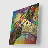 Judaika Purim Esther Celebration Art Print Quadratische Wanduhr (Winkel)