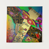 Judaika Purim Esther Celebration Dark Art Print Wandteppich (Vorderseite (Horizontal))