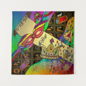 Judaika Purim Esther Celebration Dark Art Print Wandteppich (Vorderseite)