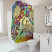 Judaika Purim Esther Celebration Light Art Print Duschvorhang (Beispiel)