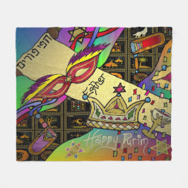 Judaika Purim Esther Jewish Celebration Art Print Fleecedecke
