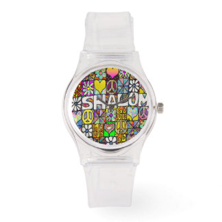 Judaika Retro 60er Psychedelic Shalom Watch Armbanduhr