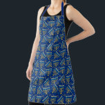Judaika - Schürze Hanukkah - Menorah Art - jüdisch<br><div class="desc">Maßgeschneiderte Schürze für jüdische Ferien - Chanukah Schürze - Menorah Art - Blau - Schön - Kochen - Küche - Zuhause und Familie - Israel - Hanukkah - Feriengeschenke - Geschenke</div>