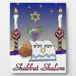 Judaika Shabbat Shalom Art Print Fotoplatte