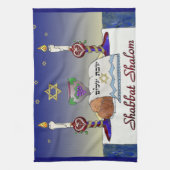 Judaika Shabbat Shalom Art Print Geschirrtuch (Vertikal)