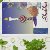 Judaika Shabbat Shalom Art Print Küchentuch (Gefaltet)