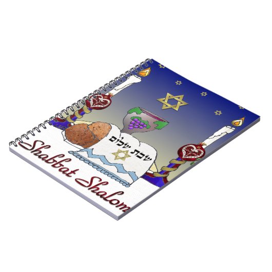 Judaika Shabbat Shalom Art Print Notizblock (Linke Seite)