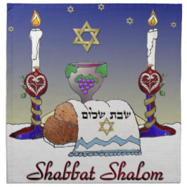 Judaika Shabbat Shalom Art Print Serviette