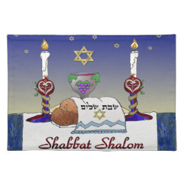 Judaika Shabbat Shalom Art Print Tischset