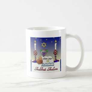 Judaika Shabbat Shalom Kunst-Druck Kaffeetasse