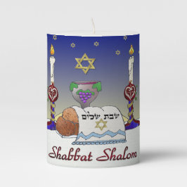 Judaika Shabbat Shalom Kunstdruckerei Stumpenkerze