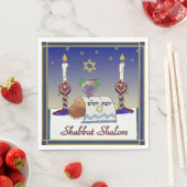 Judaika Shabbat Shalom Kunstdruckpapier Napkins Serviette (Beispiel)