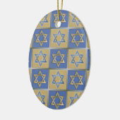 Judaika Star von David Metal Gold Blue Keramik Ornament (Links)