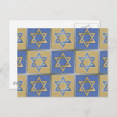 Judaika Star von David Metal Postkarte (Vorne/Hinten)