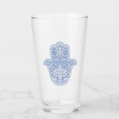 Judaika - Trinkgläser - Hamsa Design Glas (Vorderseite)