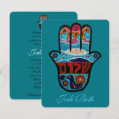 JUDAISCHE EINLADUNG DES HAMSA SCHLÄGER-BAR-MITZVAH (Vorne/Hinten)