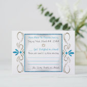 Judaism Blühe jüdische Hochzeitskarte RSVP Karte (Stehend Vorderseite)