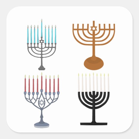 Judaismus-Religion des Hanukkah Quadratischer Aufkleber (Vorderseite)