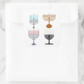 Judaismus-Religion des Hanukkah Quadratischer Aufkleber (Tasche)