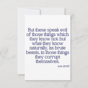 Jude 1:10 KJV Bible Verse Flat Greeting Card Karte