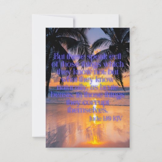 Jude 1:10 KJV Bible Verse Pic Flat Grußkarte Karte (Vorderseite)