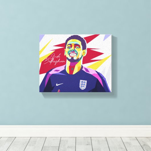 Jude Bellingham Wpap Pop Art Leinwanddruck (Insitu (Holzboden))