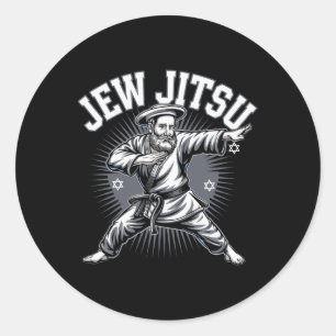Jude Jitsu Karate Chanukka Jiu Jitsu Kampfsport D Runder Aufkleber