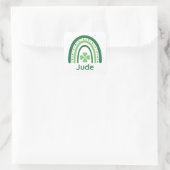 Jude Name Clover Boho Rainbow Quadratischer Aufkleber (Tasche)