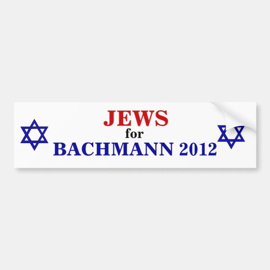Juden für Bachmann Aufkleber 2012 Autoaufkleber (Vorne)